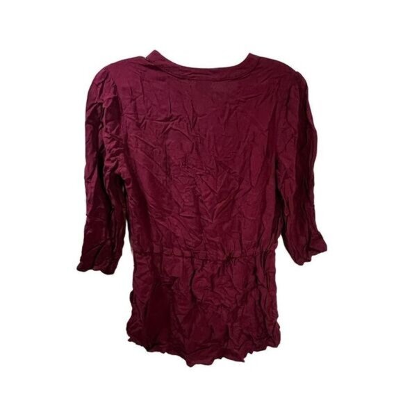 Faded Glory 3/4 Sleeve Peasant Top with Front Tassels Small - Picture 2 of 5